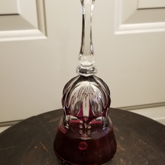 Beautiful Vintage Cut Ruby Glass Crystal Bell - Picture 2 of 10